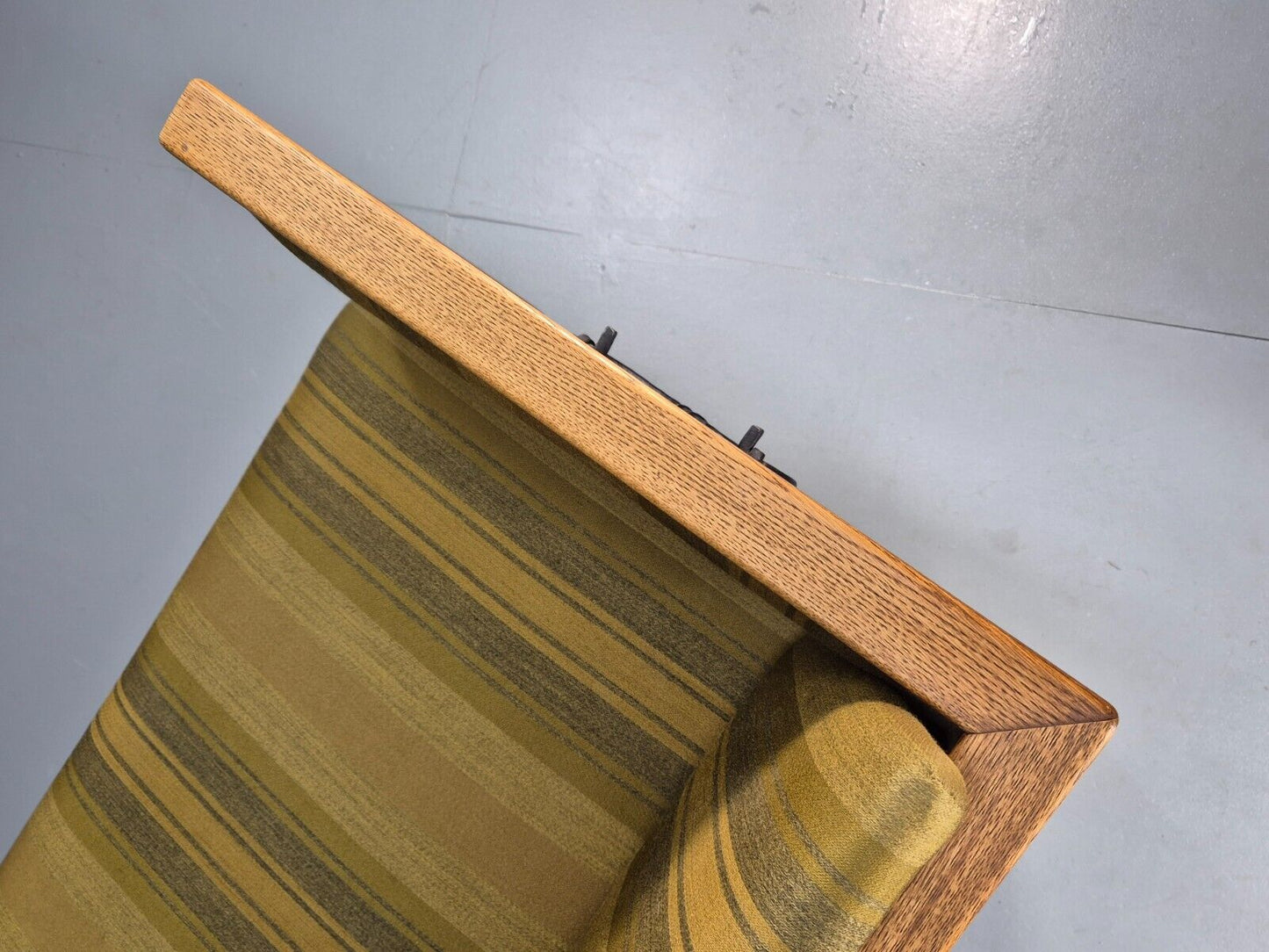 Vintage Danish 3 Seat Sofa Gold Green Wool Oak Frame Antique Style EB8942 V3SS - UKDK FURNITURE