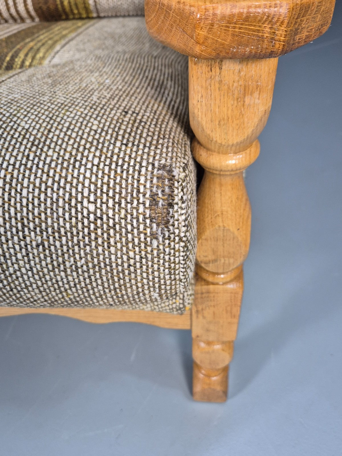 Vintage Danish Kjaernulf Style Oak and Wool Lounge Chair 1970s EB9596 MNOR - UKDK FURNITURE