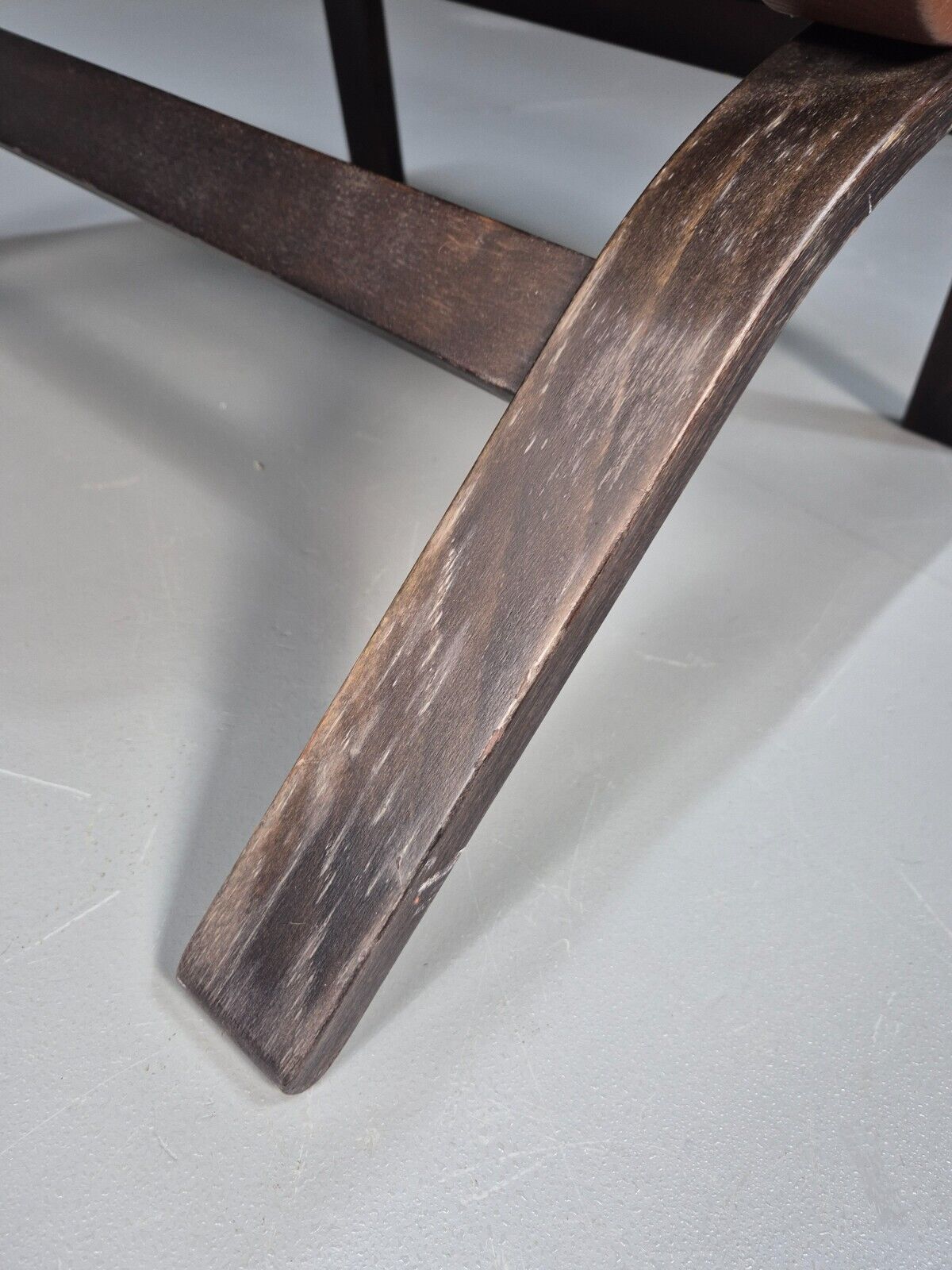 Vintage Danish Lounge Chair Brown Leather Bentwood Farstrup Retro EB8885a MBEN - UKDK FURNITURE