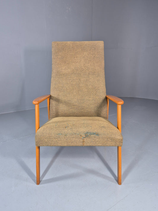 Vintage Lounge Chair Danish Mid Century Retro Beech Frame 1960s EB11294 MNOR1
