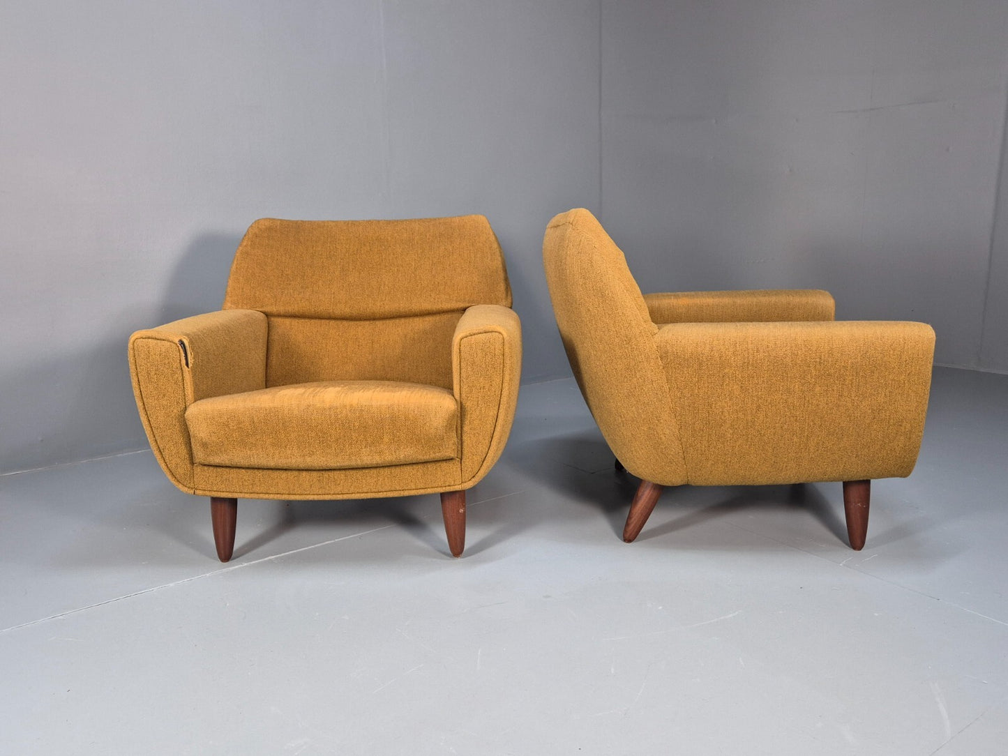 2 Vintage Danish 1960s Lounge Chairs Thams Reupholstery 1960s MCM EB9561 MNOR - UKDK FURNITURE