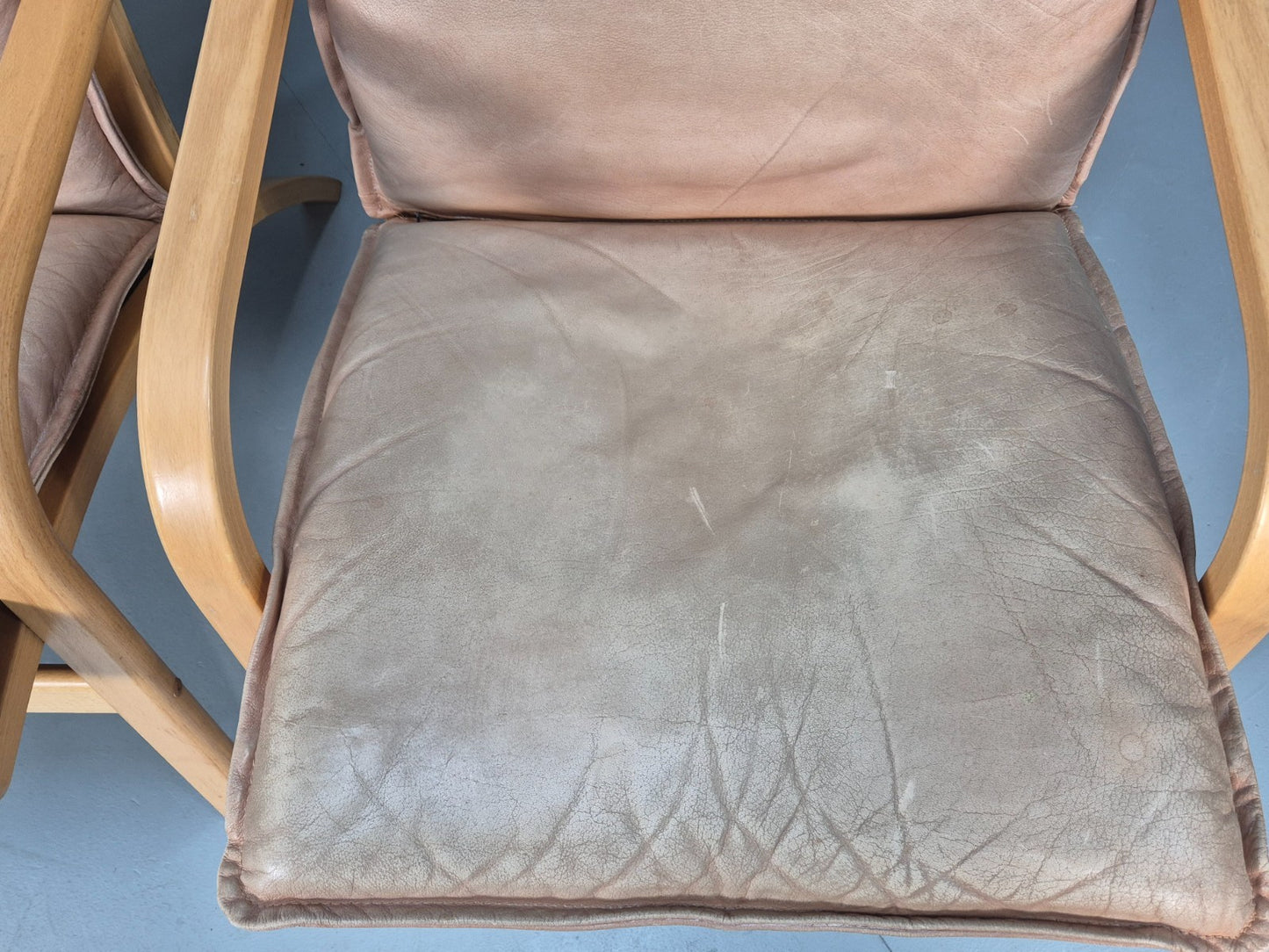 2 Stouby Tan Leather Bentwood Lounge Chairs 1980s Danish Design EB9303 MBEN - UKDK FURNITURE