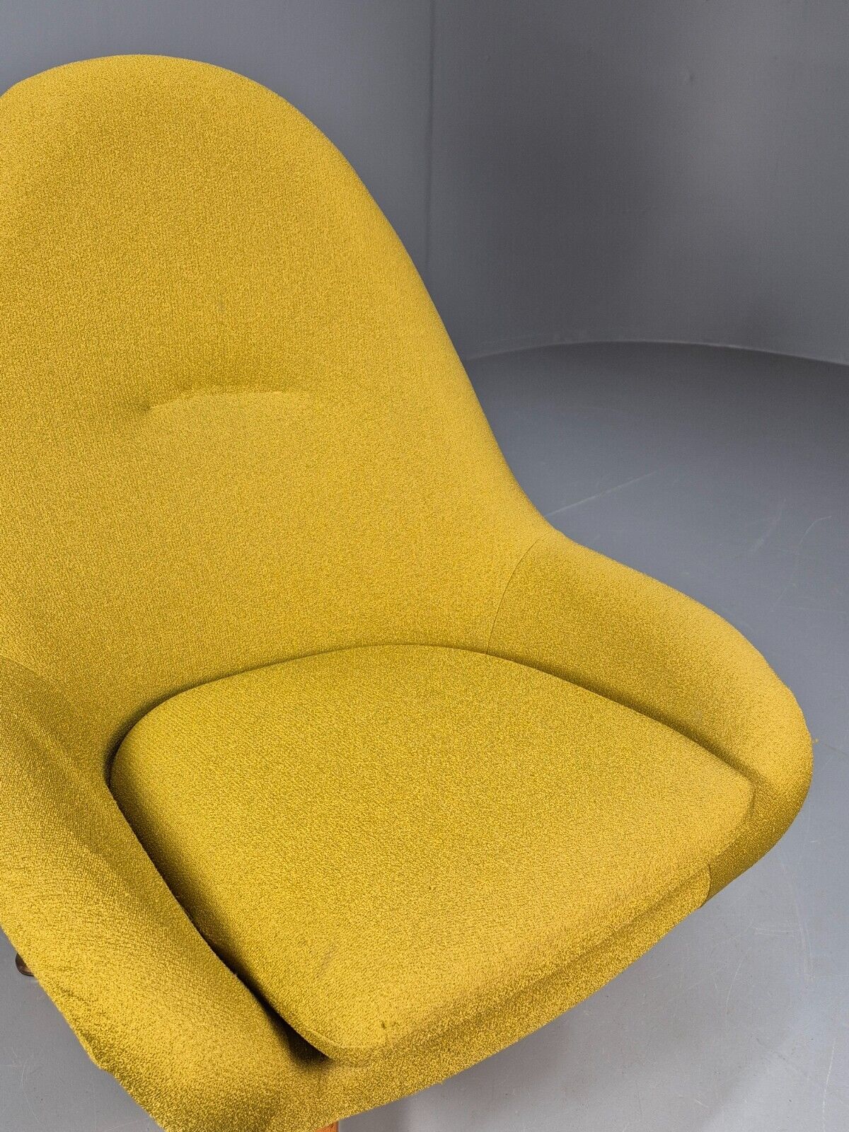 Vintage Greaves Thomas Teardrop Swivel Chair, Yellow Stretch Cover EB9222 MSWI - UKDK FURNITURE