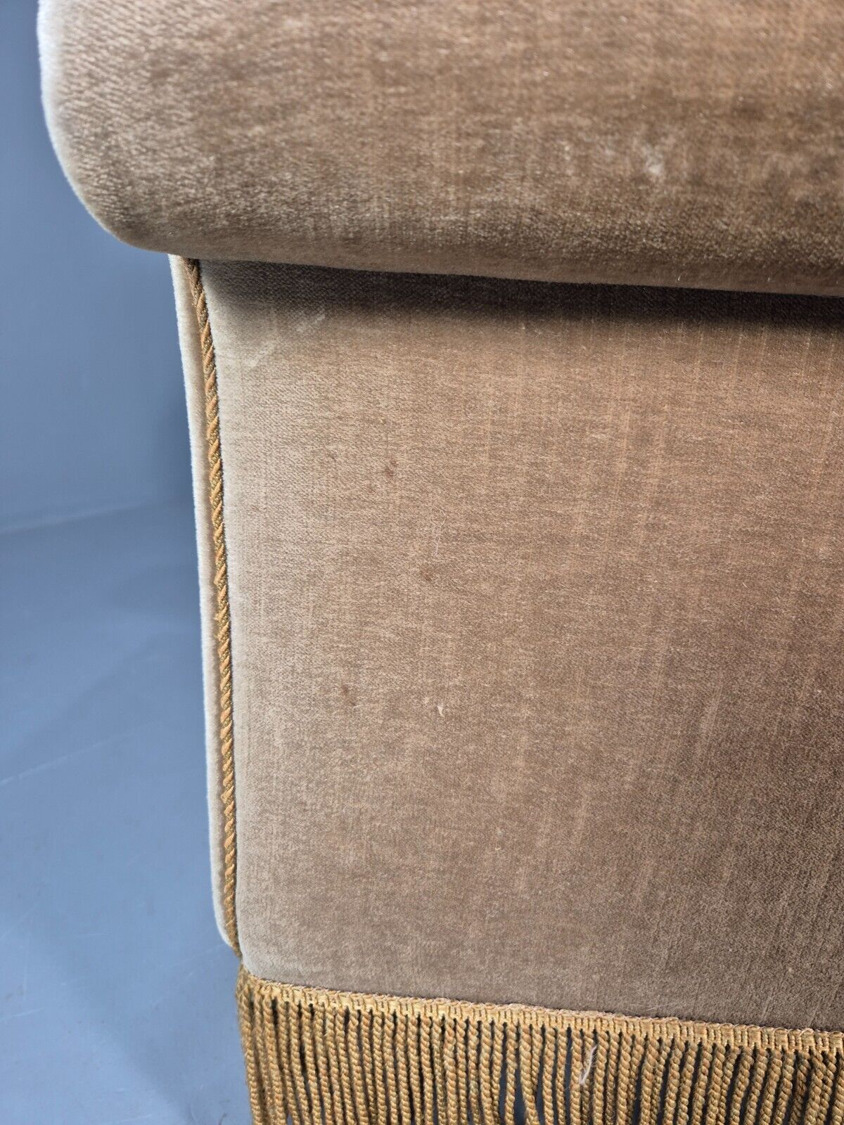 Vintage Danish Lounge Chair Gold Velour Tassels 1960s Retro MCM EB8947 VCLO - UKDK FURNITURE
