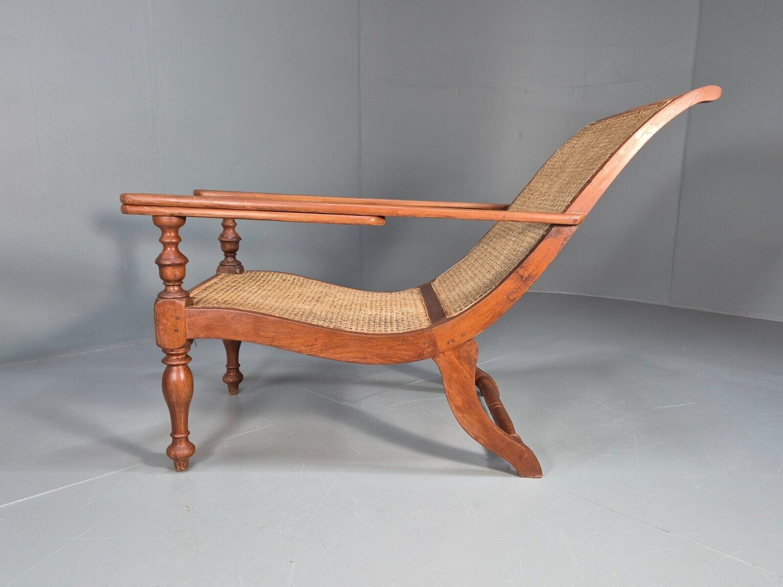 Vintage Campaign Plantation Chair Rattan Teak Retro Antique Style EB8877 VBER - UKDK FURNITURE