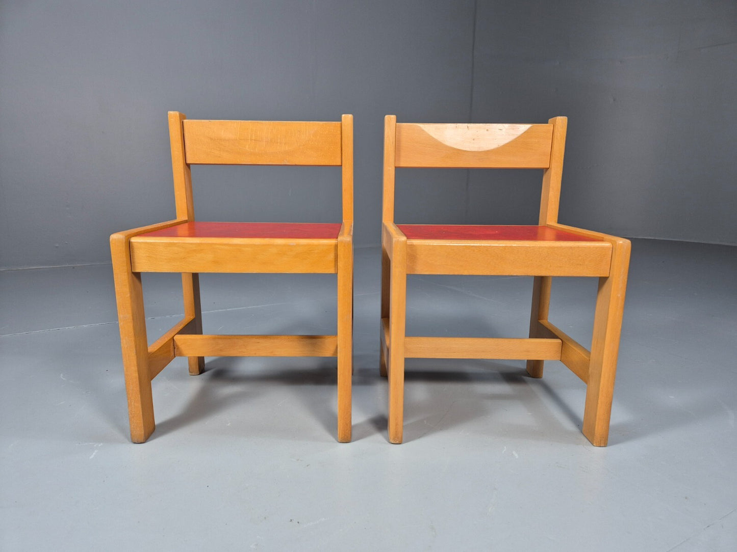 2 Vintage Danish Nursery School Chairs Beech 1970s Retro EB9673 MSTA - UKDK FURNITURE