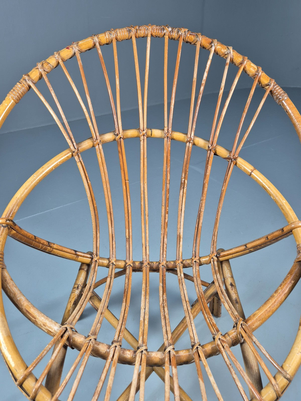 1950s Cane Work Circle Chair  Original Condition Retro EB10643 VBER13