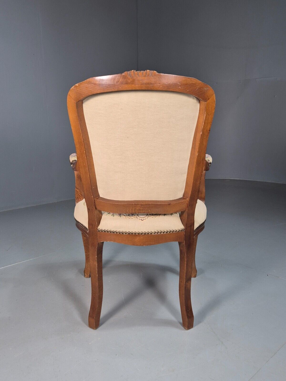 Vintage Danish Lounge Chair Fauteuil Floral Tapestry Hardwood Retro EB8083 VCAR - UKDK FURNITURE