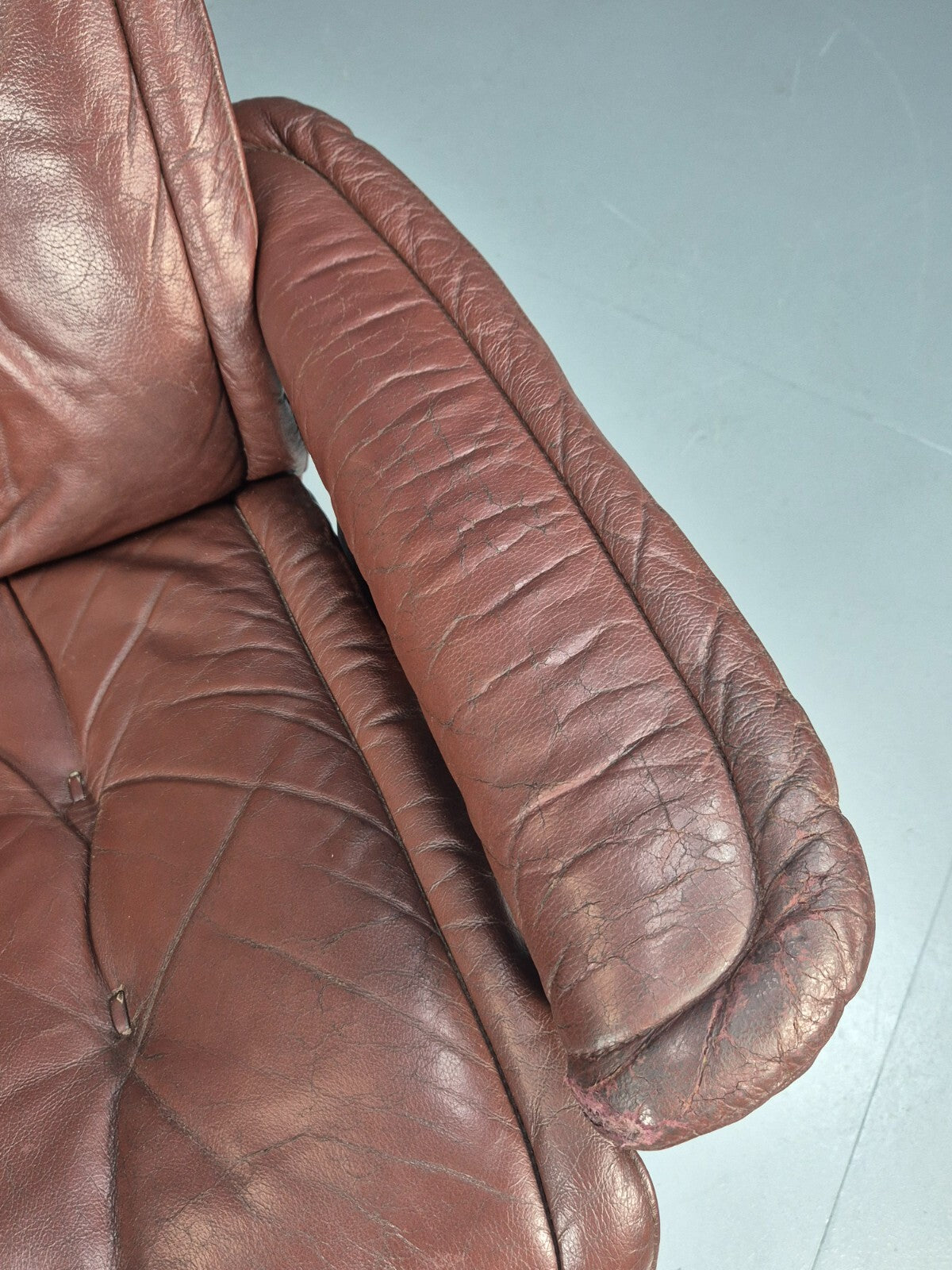 Brown Leather Ekorness Stressless Swivel Reclining Chair Vintage EB9279 MSWI - UKDK FURNITURE