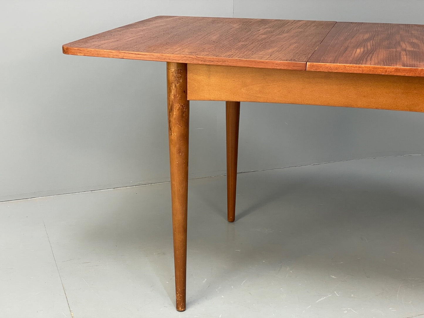 Vintage Teak Extending Dining Table With Removable Beech Legs EB9502 MWOO - UKDK FURNITURE