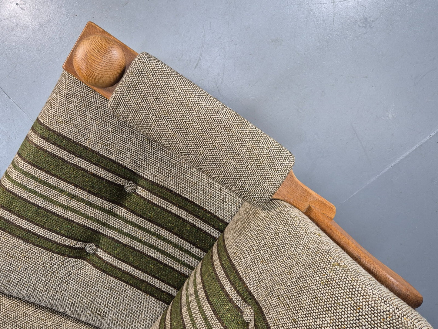 Vintage Kjearnulf Style 2 Seat Sofa 1970s Danish Oak and Wool EB9562 M2SS - UKDK FURNITURE