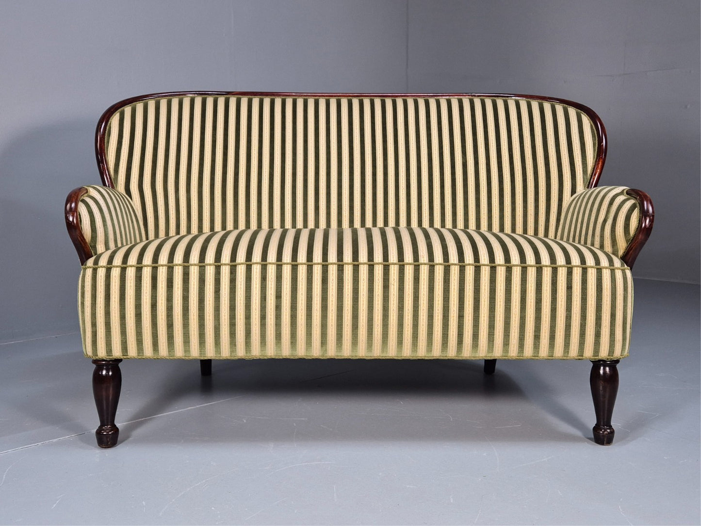 Antique Danish Gold and Green Mahogany Sofa 1900s EB9663 V2SS - UKDK FURNITURE