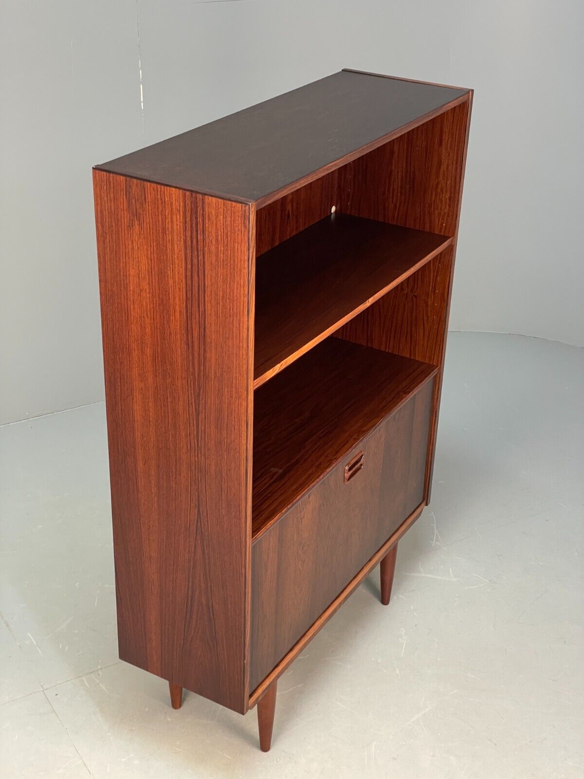 Vintage Danish Bookcase Shelving Unit With Drop Door Drinks Cabinet EB8815 MWOO - UKDK FURNITURE