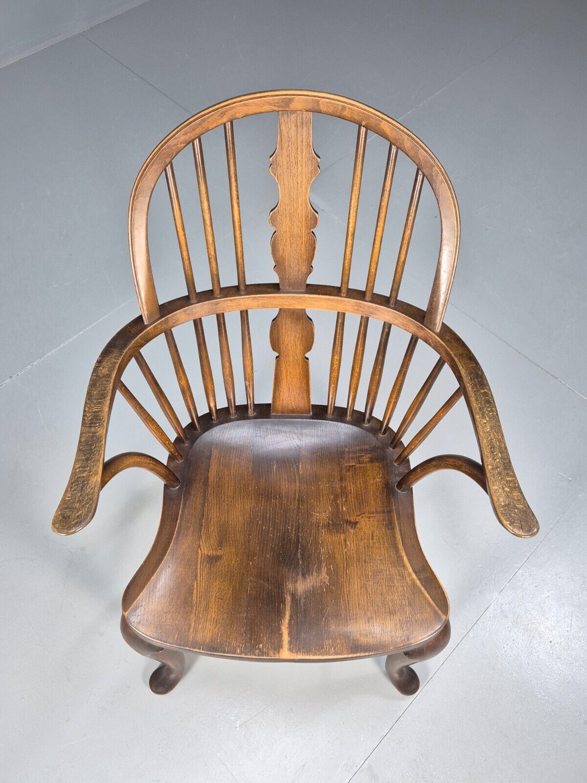 Vintage Windsor Chair Beech Wood Stickback Pad Feet Antique EB8961 VDIN - UKDK FURNITURE