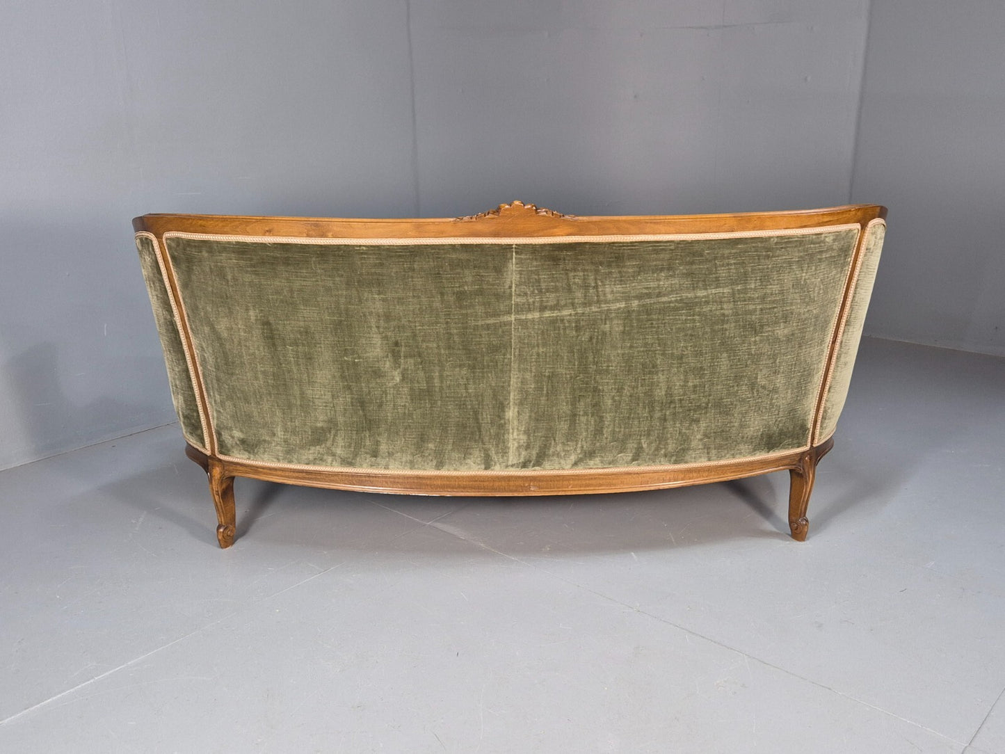 Vintage Danish Rococo Style Settee 3 Seat Green and Brown Floral EB9553 V3SS - UKDK FURNITURE