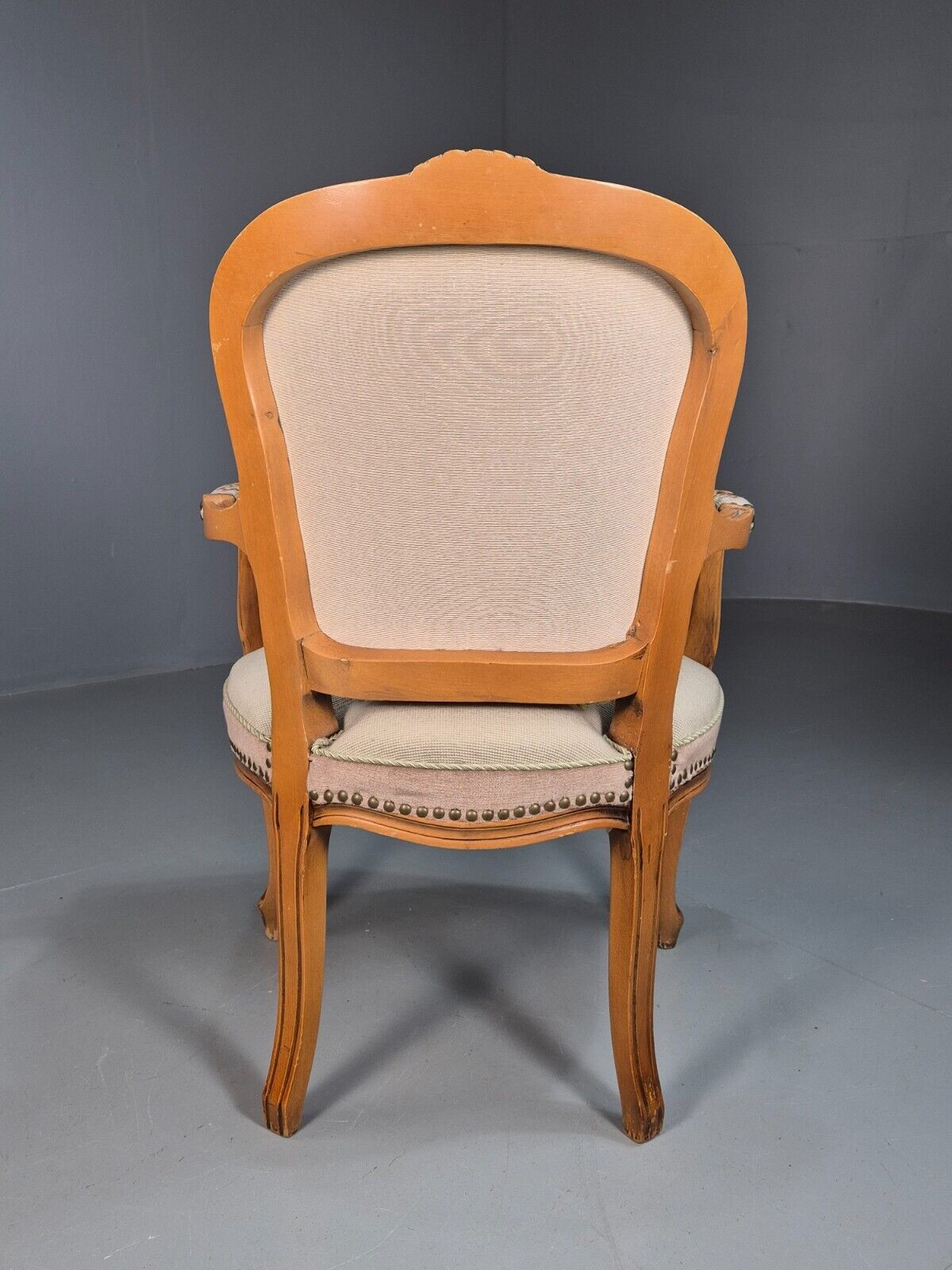 Vintage Danish Lounge Chair Fauteuil Floral Tapestry Hardwood French EB8081 VCAR - UKDK FURNITURE