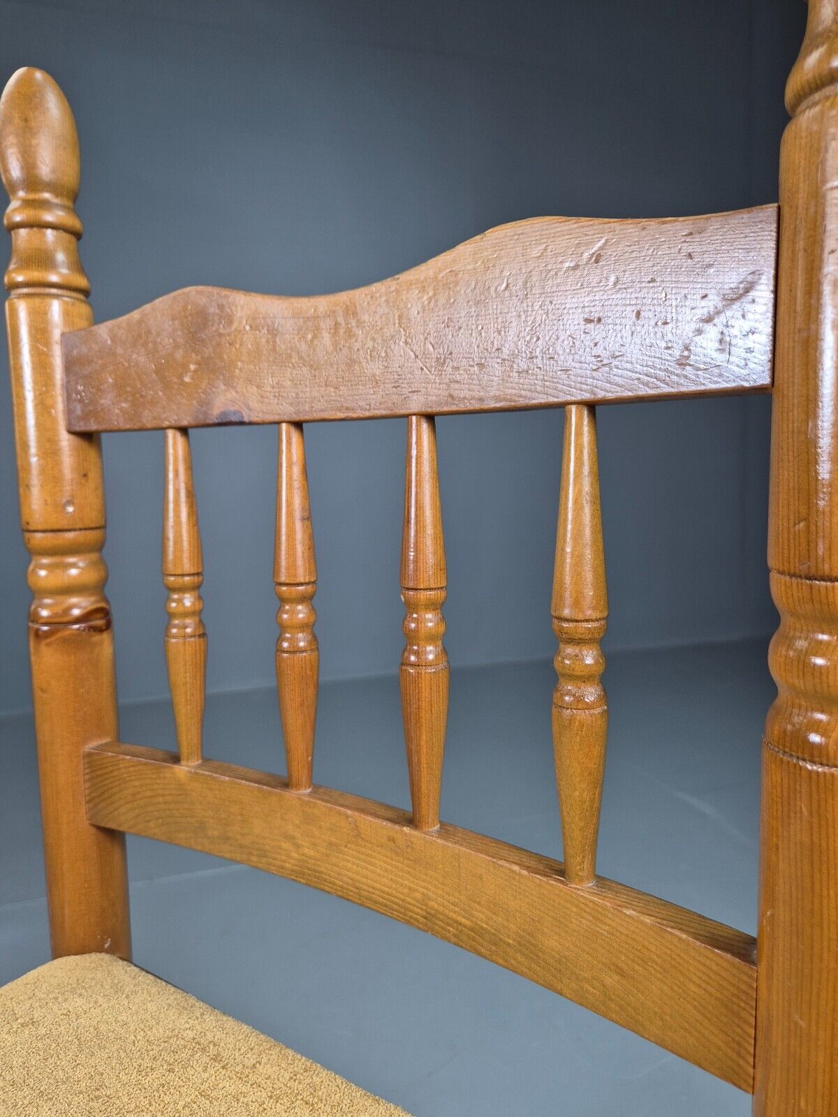 6 Vintage Dining Chairs Pine Frame 1980s Retro EB7645 MDIN - UKDK FURNITURE