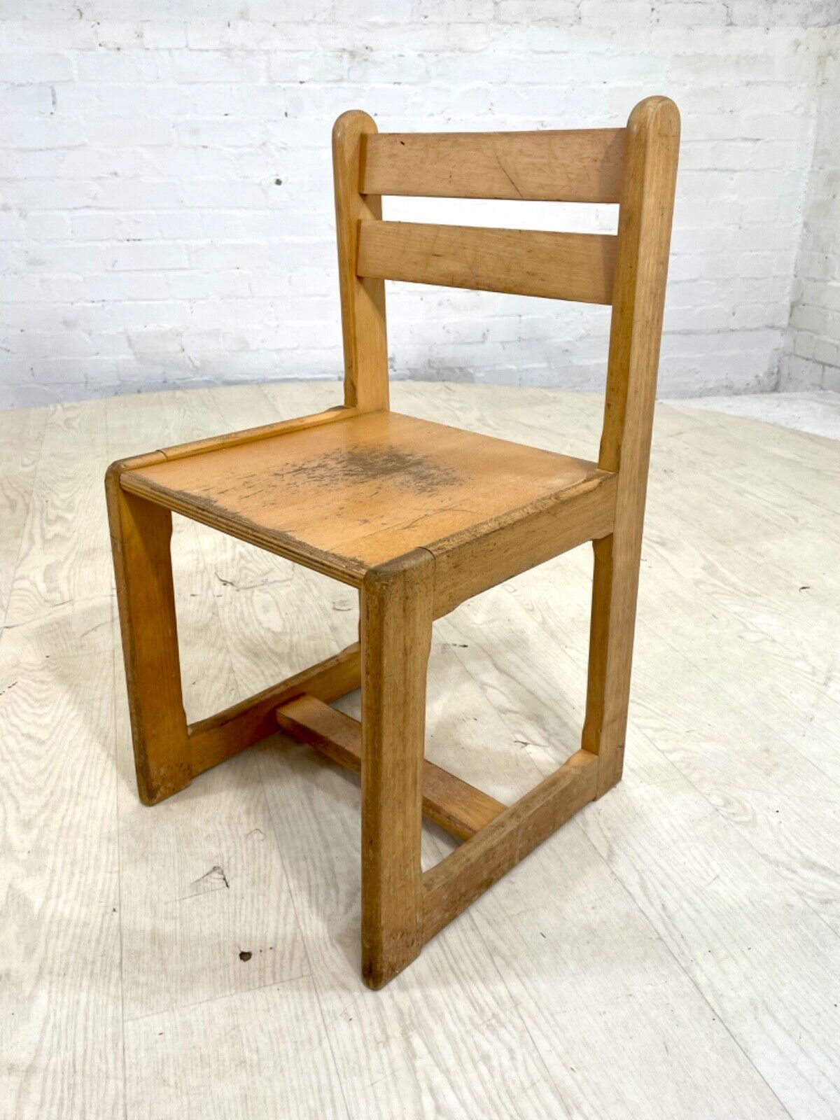 4 Vintage Danish Beech and Plywood School Chairs. Child Size, MCM EB4319 MDIN - UKDK FURNITURE