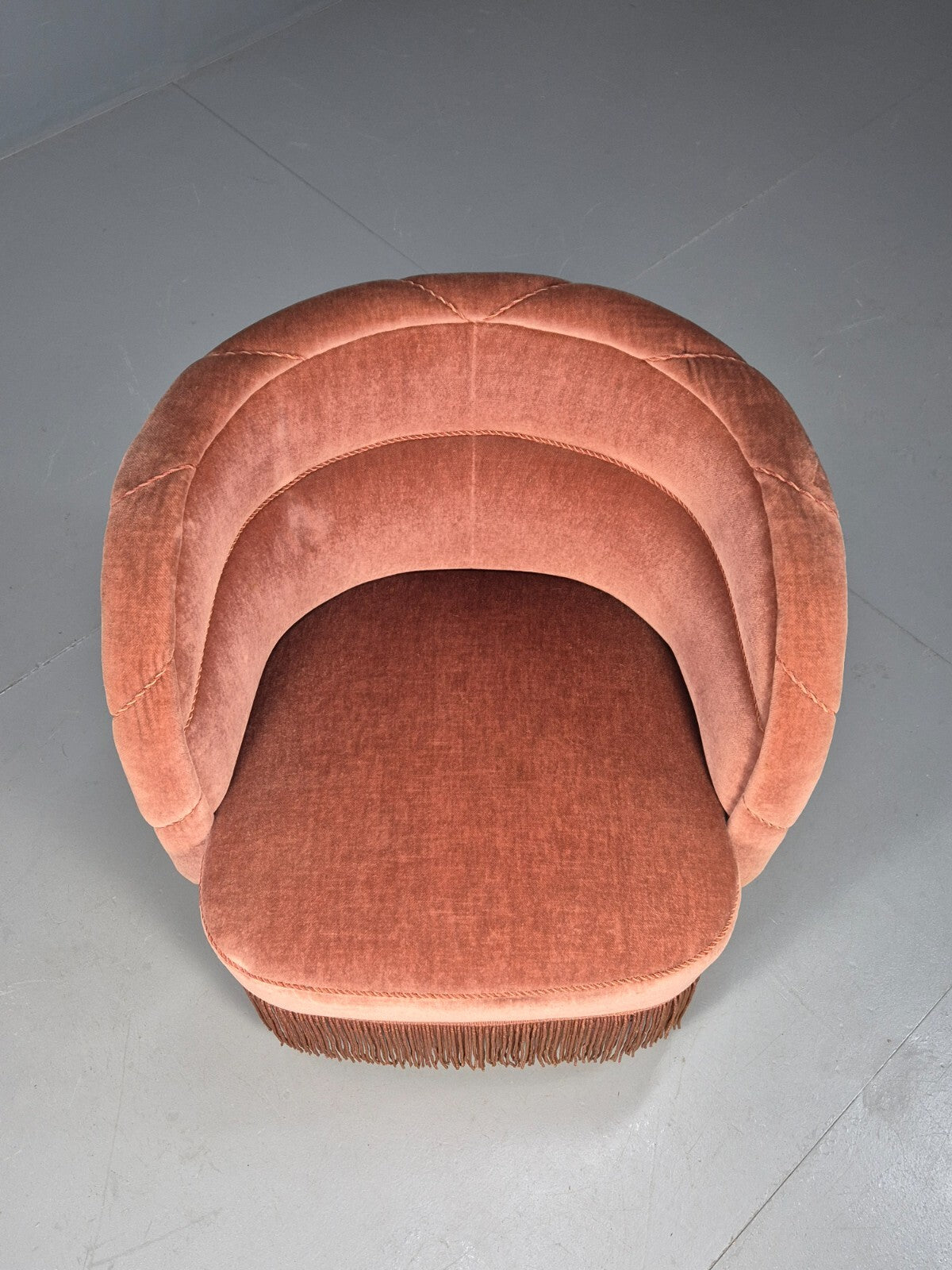 Vintage Pink Art Deco Tub Chair Danish 1930s Tassels EB9619 VCLO - UKDK FURNITURE