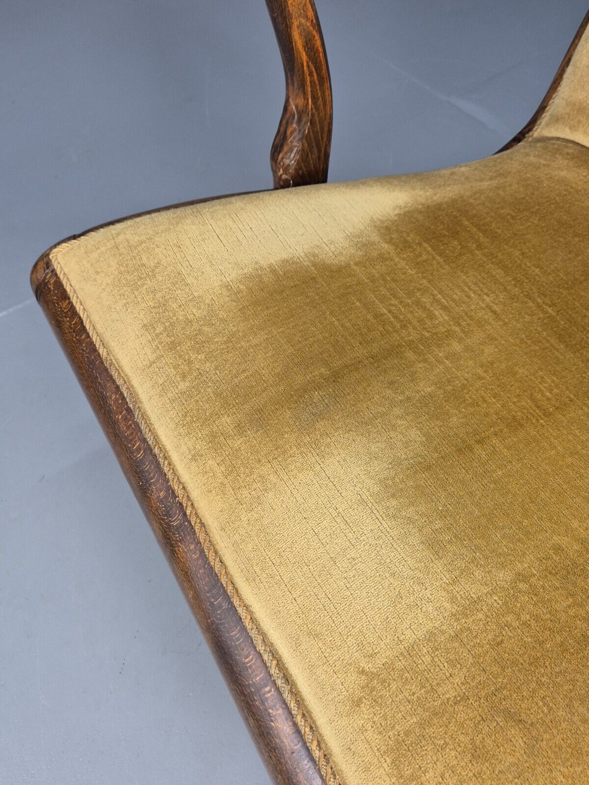 Vintage Danish Rocking Chair Beech and Gold Velour 1940s Retro EB9054 VCLO - UKDK FURNITURE