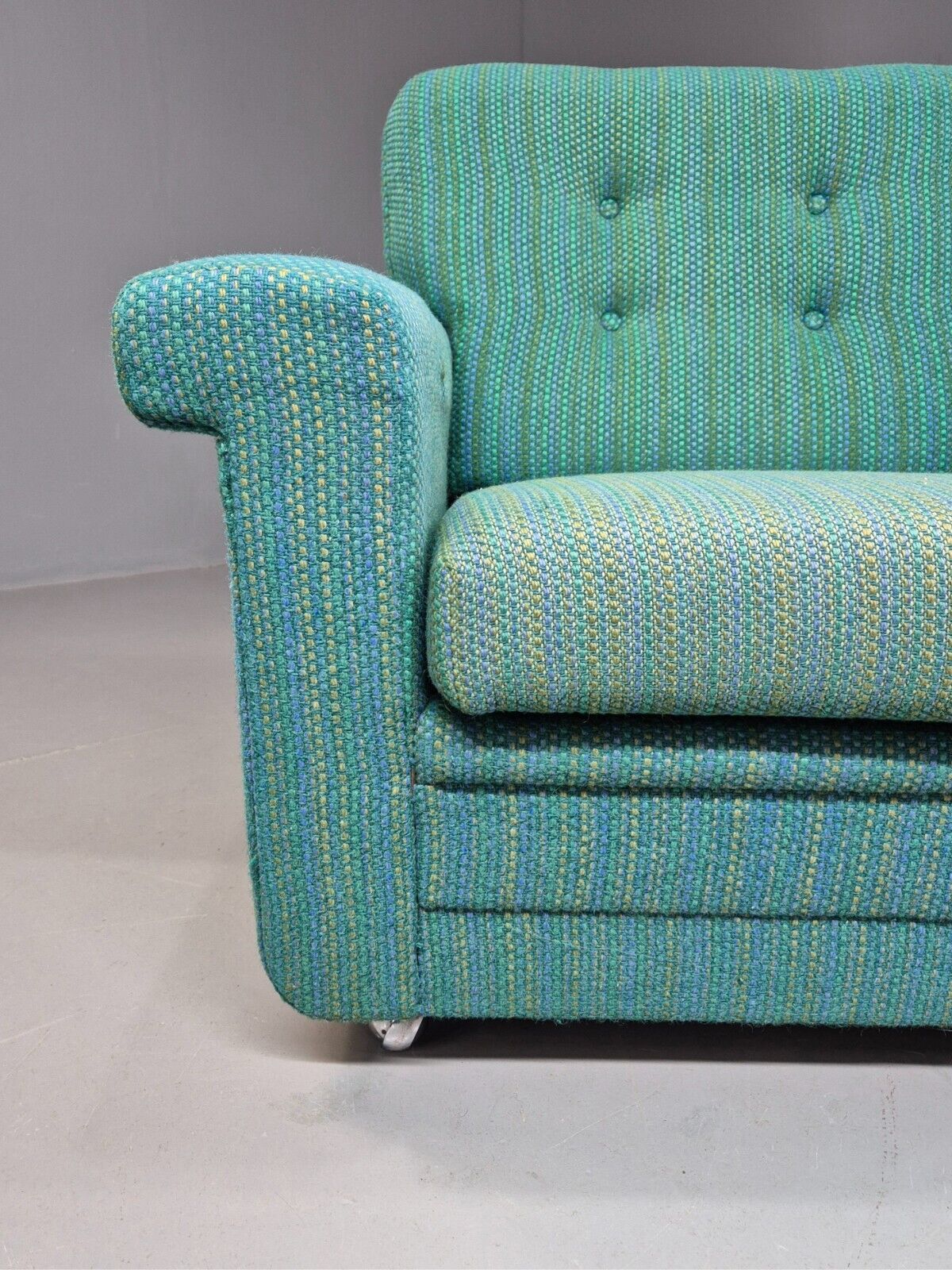 Vintage Danish Lounge Chair Blue Wool Retro MCM 1970s E8292 MNOR - UKDK FURNITURE
