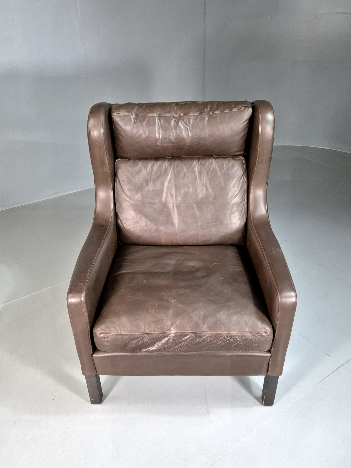 Vintage Danish Wingback Lounge Chair Brown Leather Mogensen Retro EB7211 MNOR - UKDK FURNITURE