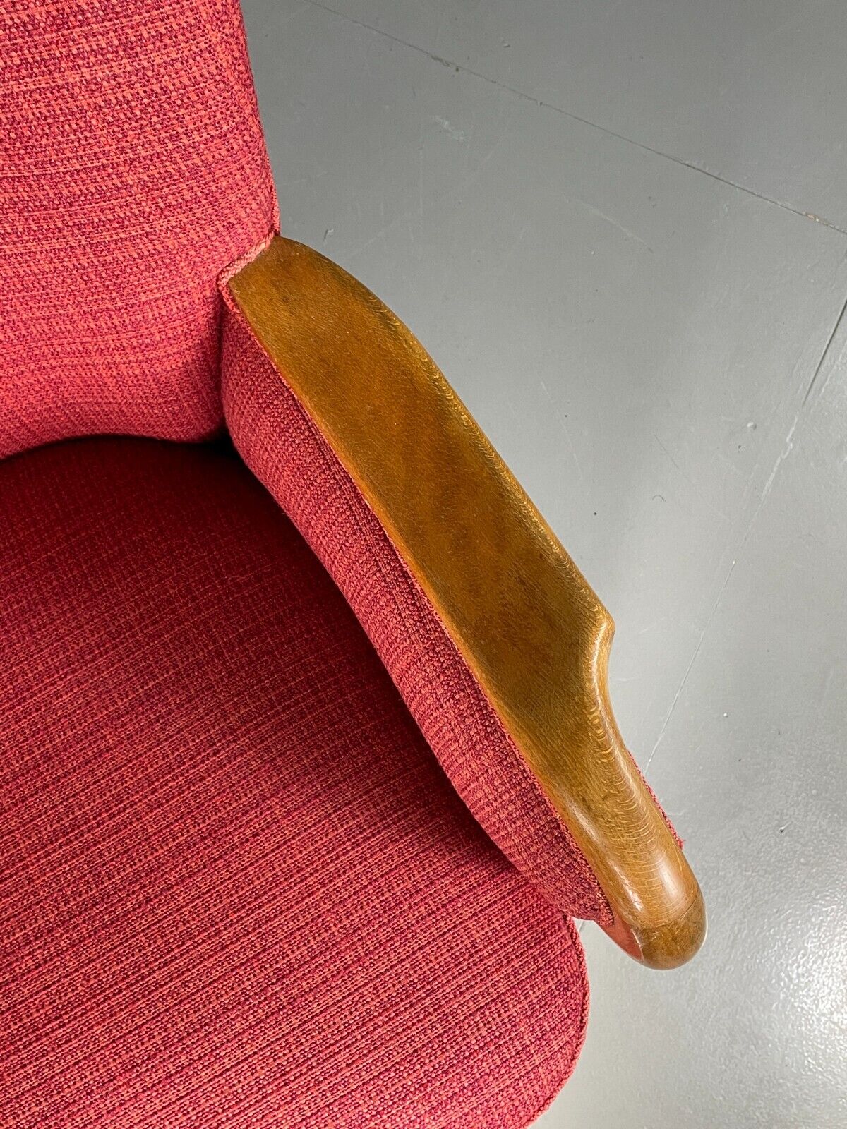 Vintage Danish Lounge Chair Red Slagelese Mobler Retro MCM EB6777 MNOR - UKDK FURNITURE