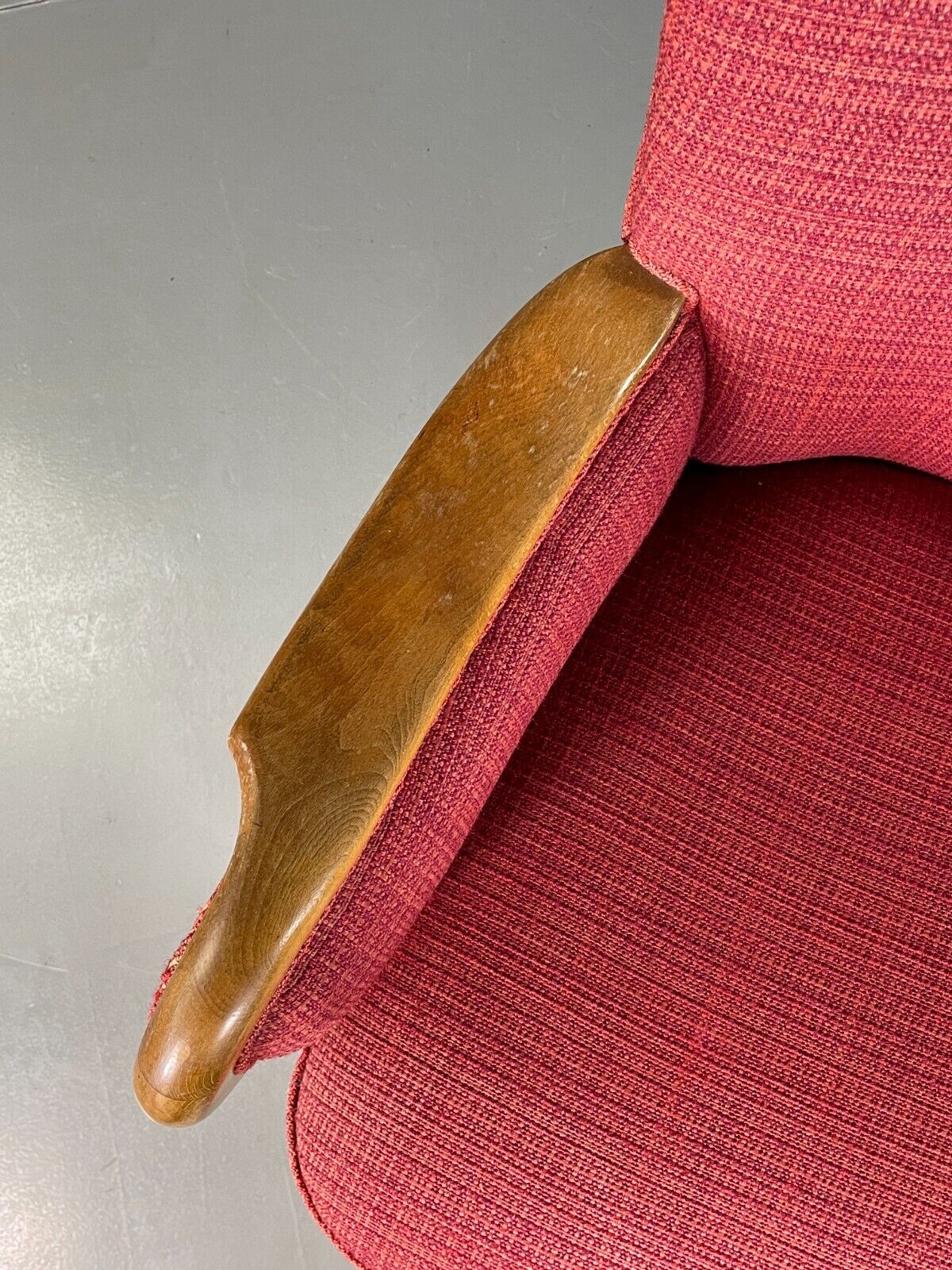 Vintage Danish Lounge Chair Red Slagelese Mobler Retro MCM EB6777 MNOR - UKDK FURNITURE