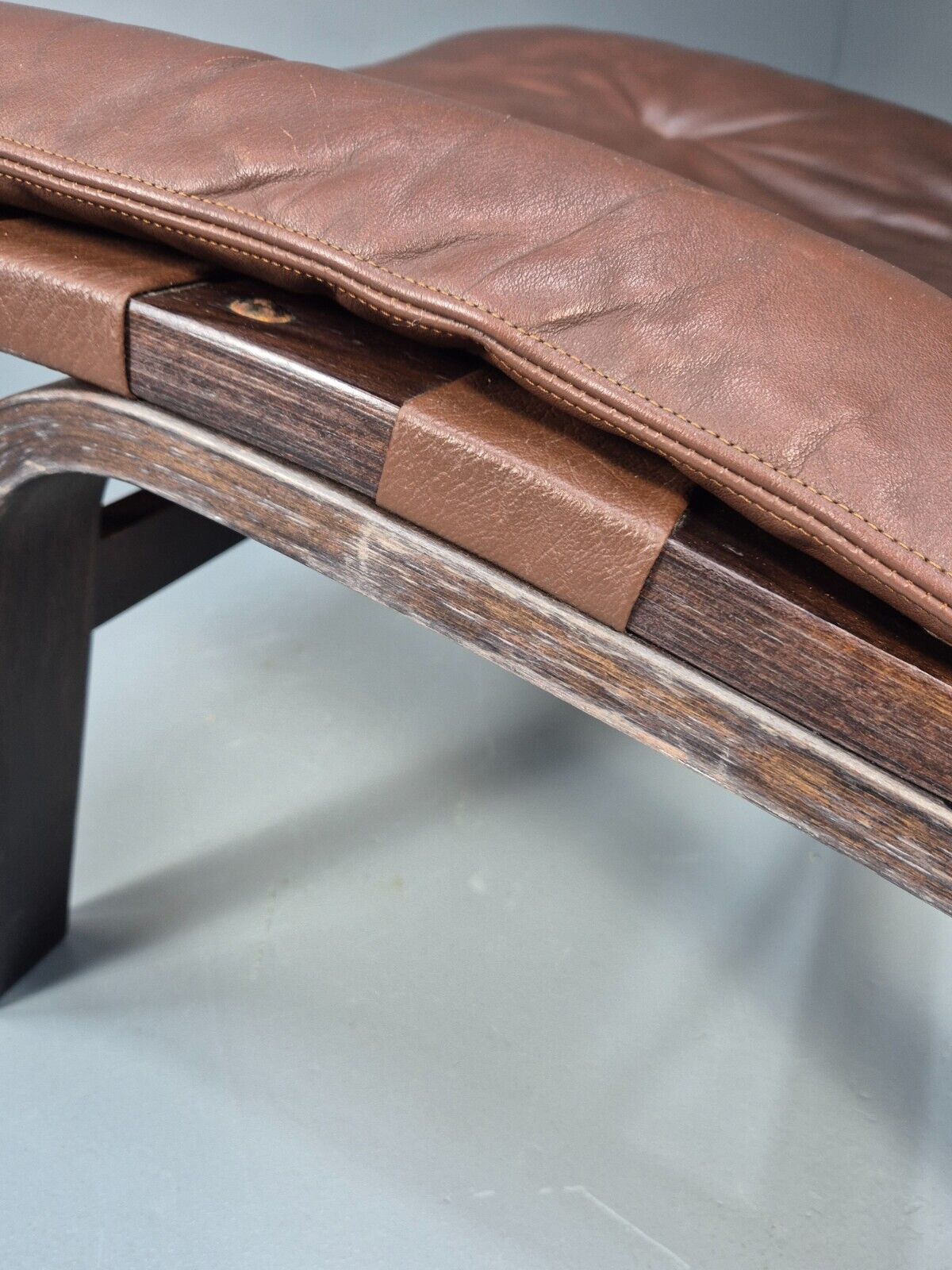 Vintage Danish Lounge Chair Brown Leather Bentwood Farstrup Retro EB8885a MBEN - UKDK FURNITURE