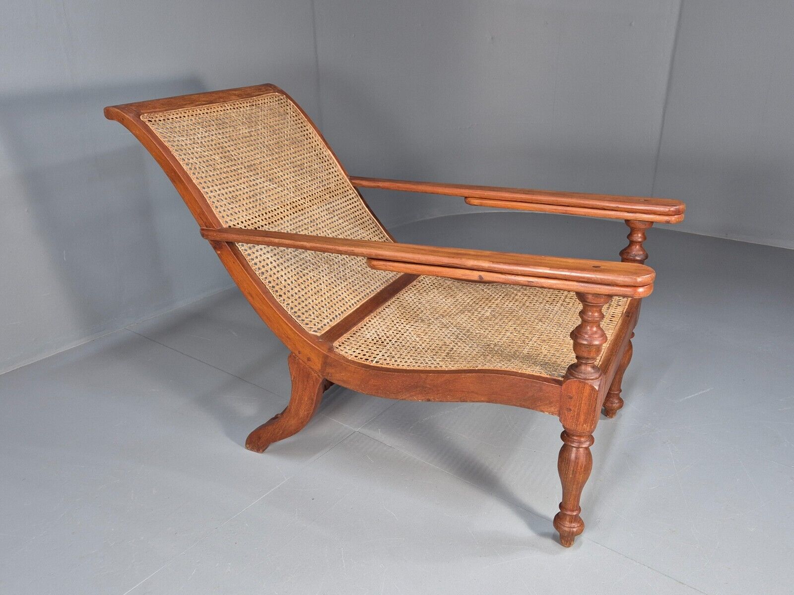 Vintage Campaign Plantation Chair Rattan Teak Retro Antique Style EB8877 VBER - UKDK FURNITURE
