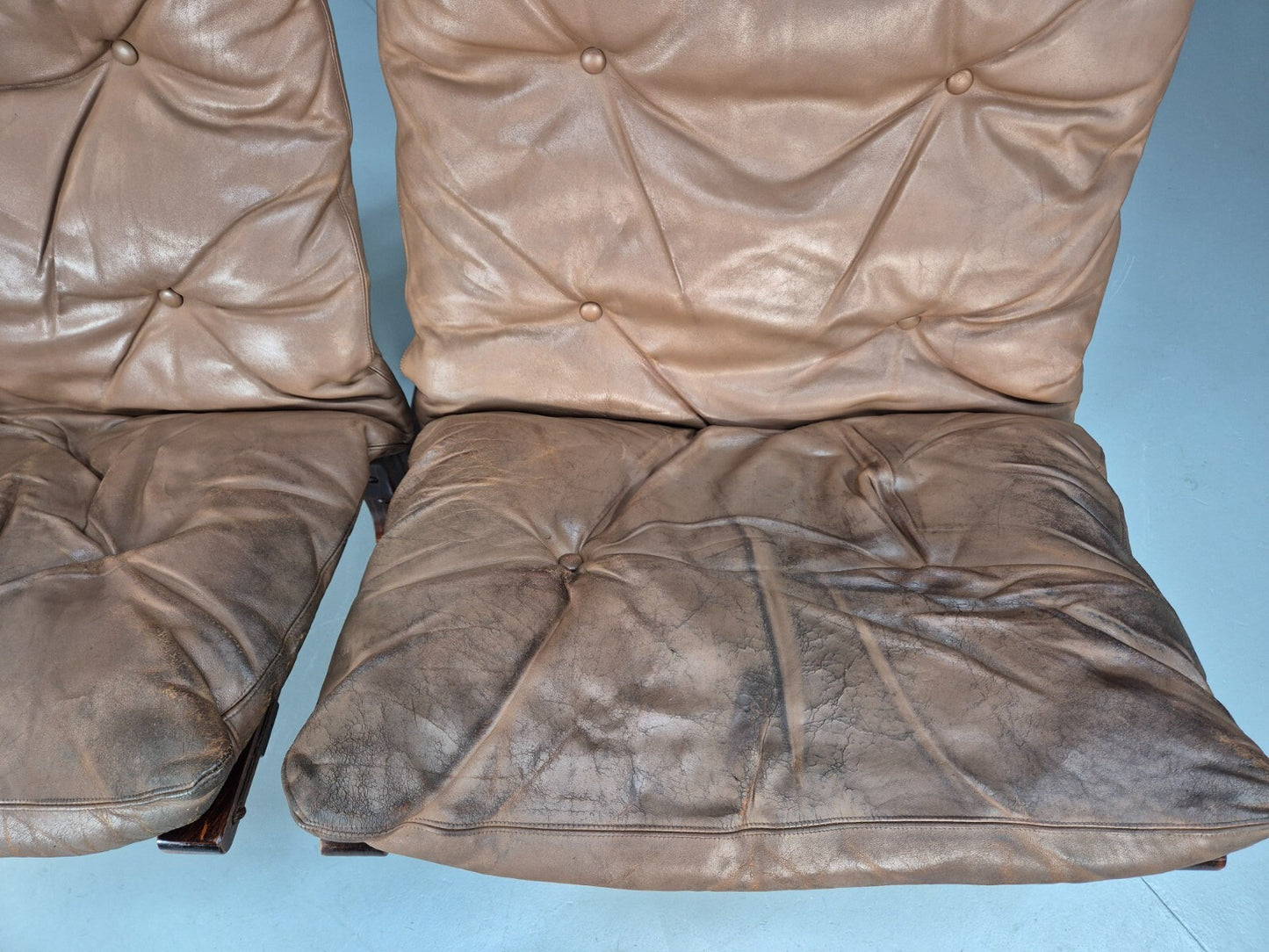 Vintage Brown Leather Bentwood Siesta Chairs Westnofa Ingmar Relling EB9324 MBEN - UKDK FURNITURE