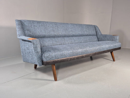 Mid Century Four Seater Settee New Upholstery Teak Paws 60s Danish EB11270 M4SS1