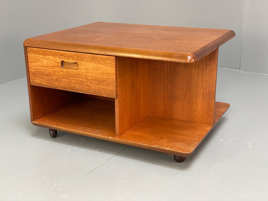 Vintage Teak Record Storage Coffee Table By Meredew Drawer EB9733 MWOO - UKDK FURNITURE
