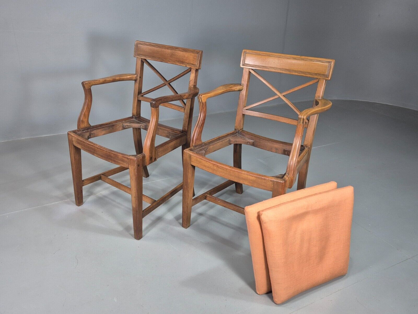 2 Vintage Desk Chairs Beech Frame Early Twentieth Century EB7823 VDIN - UKDK FURNITURE