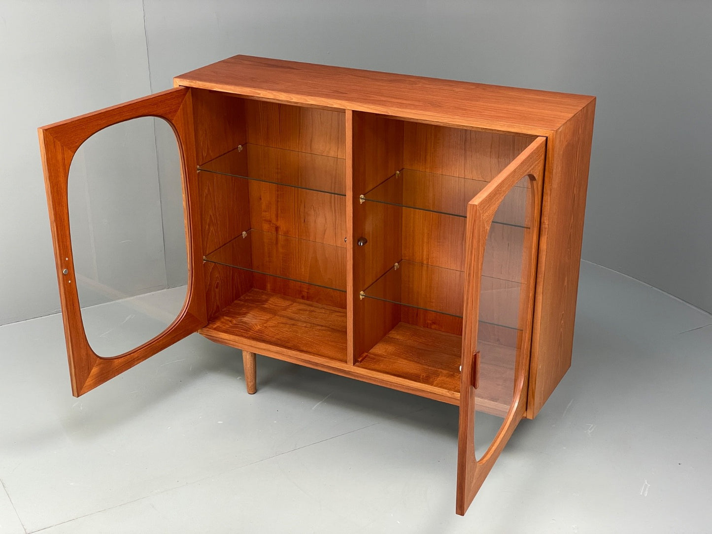 Vintage Teak Glazed Cabinet By Omann Jun 1970s Retro Danish EB9830 MWOO - UKDK FURNITURE