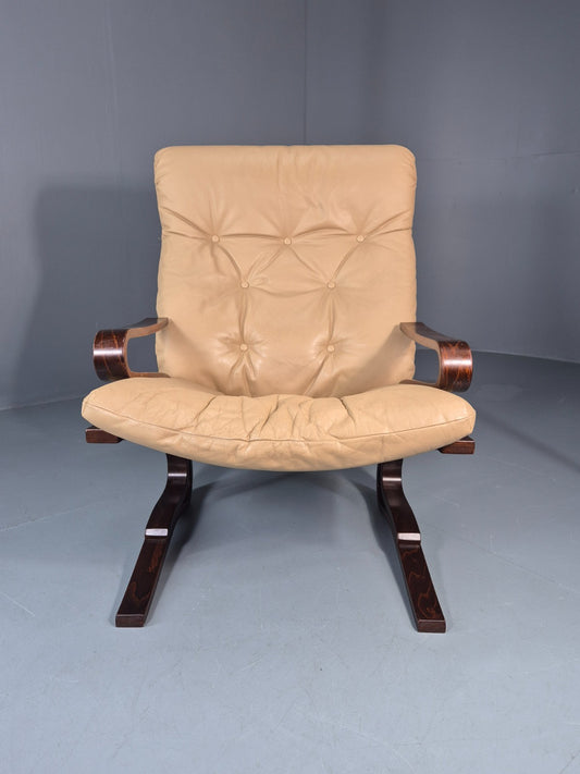 Vintage Leather Bentwood Armchair Midcentury Norway Skyline Retro EB9912 MBEN1