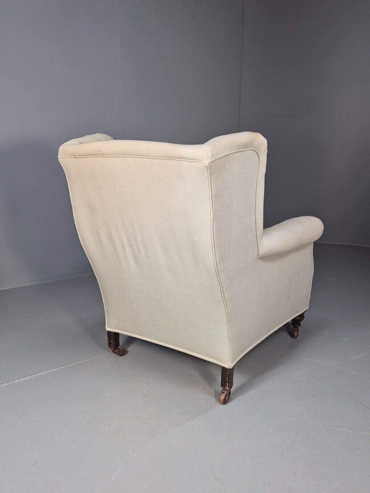 Vintage Wingback Lounge Chair Calico Antique Upholstery Project EB8735 VCLO - UKDK FURNITURE