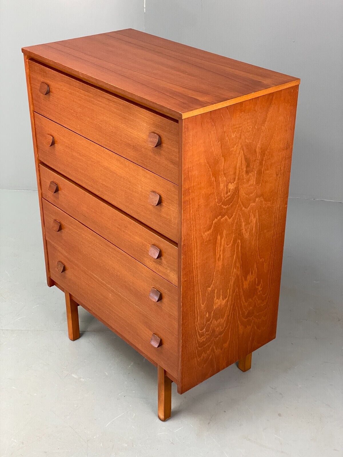 Vintage Teak Chest Of Drawers By Symbol Retro Handles EB9120 MWOO - UKDK FURNITURE
