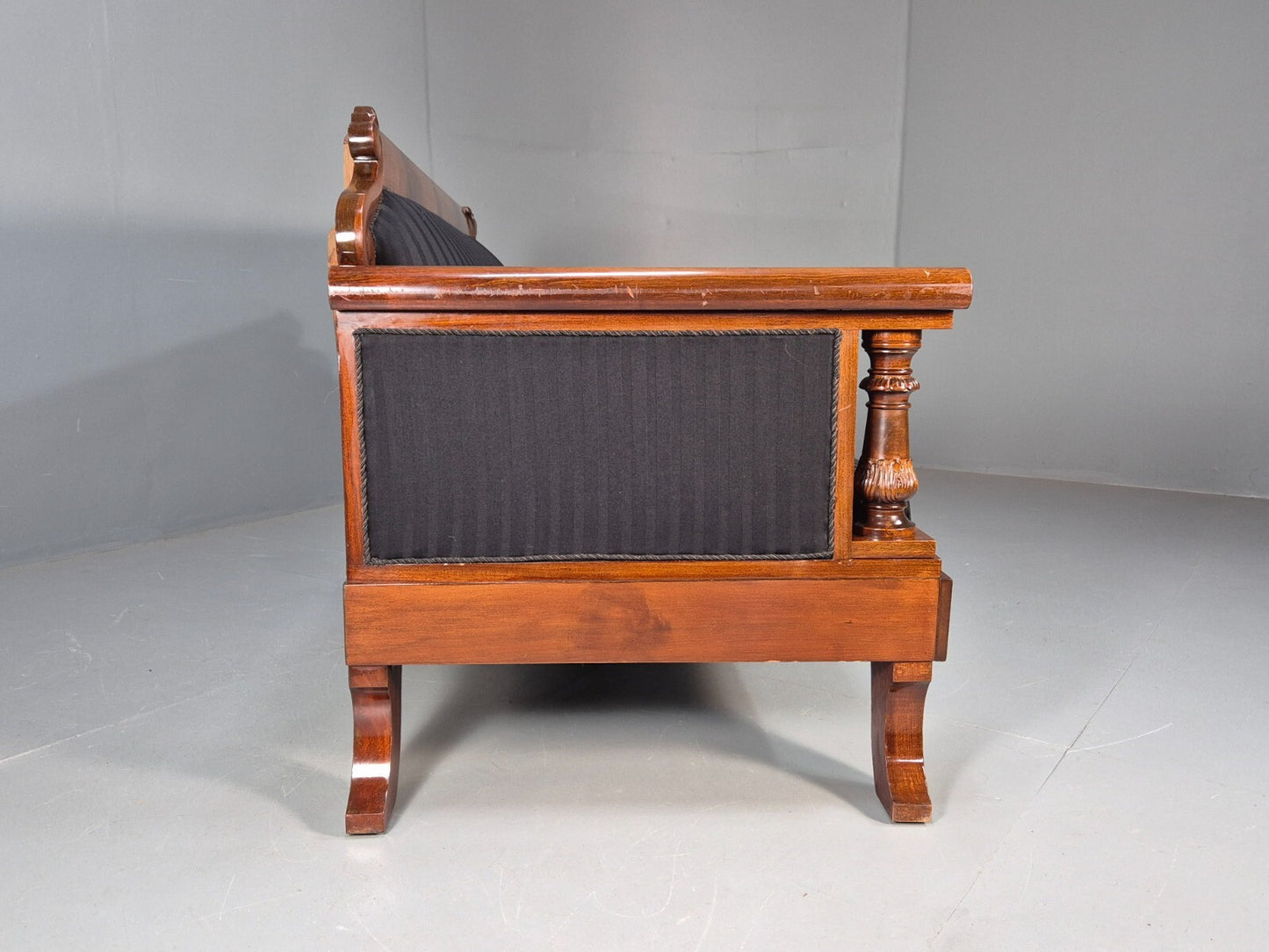 Vintage Scandinavian Biedermeier Mahogany Sofa Charcoal Antique EB9548 V3SS - UKDK FURNITURE