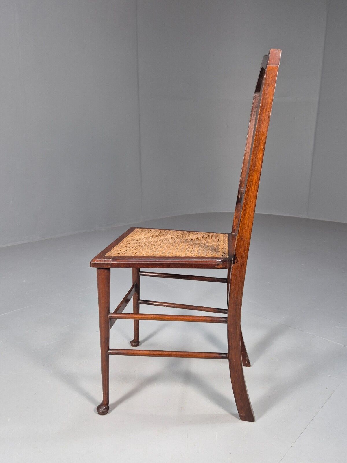 Vintage Dining Chair Rattan Mahogany Pad Feet Antique EB9150 VDIN - UKDK FURNITURE