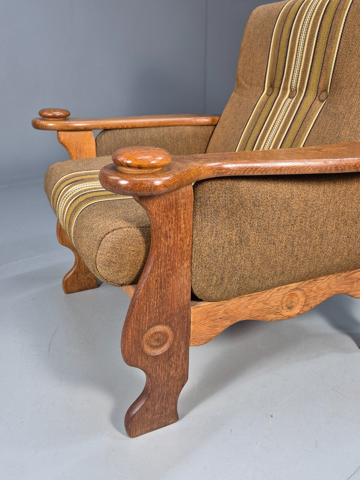 Vintage Kjaernulf Style Lounge Chair Oak and Green 1970s Retro EB9547 MNOR - UKDK FURNITURE