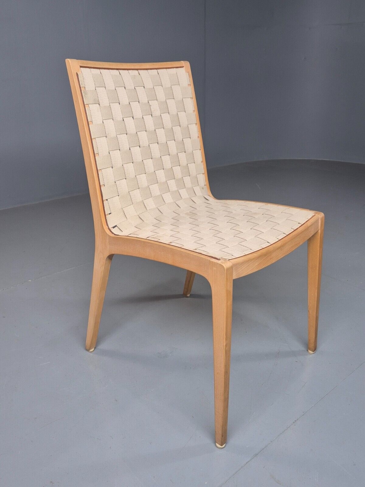 Vintage Danish Dining Chair Cream Canvas Finn Ostergaard Retro MCM EB8282 MDIN - UKDK FURNITURE