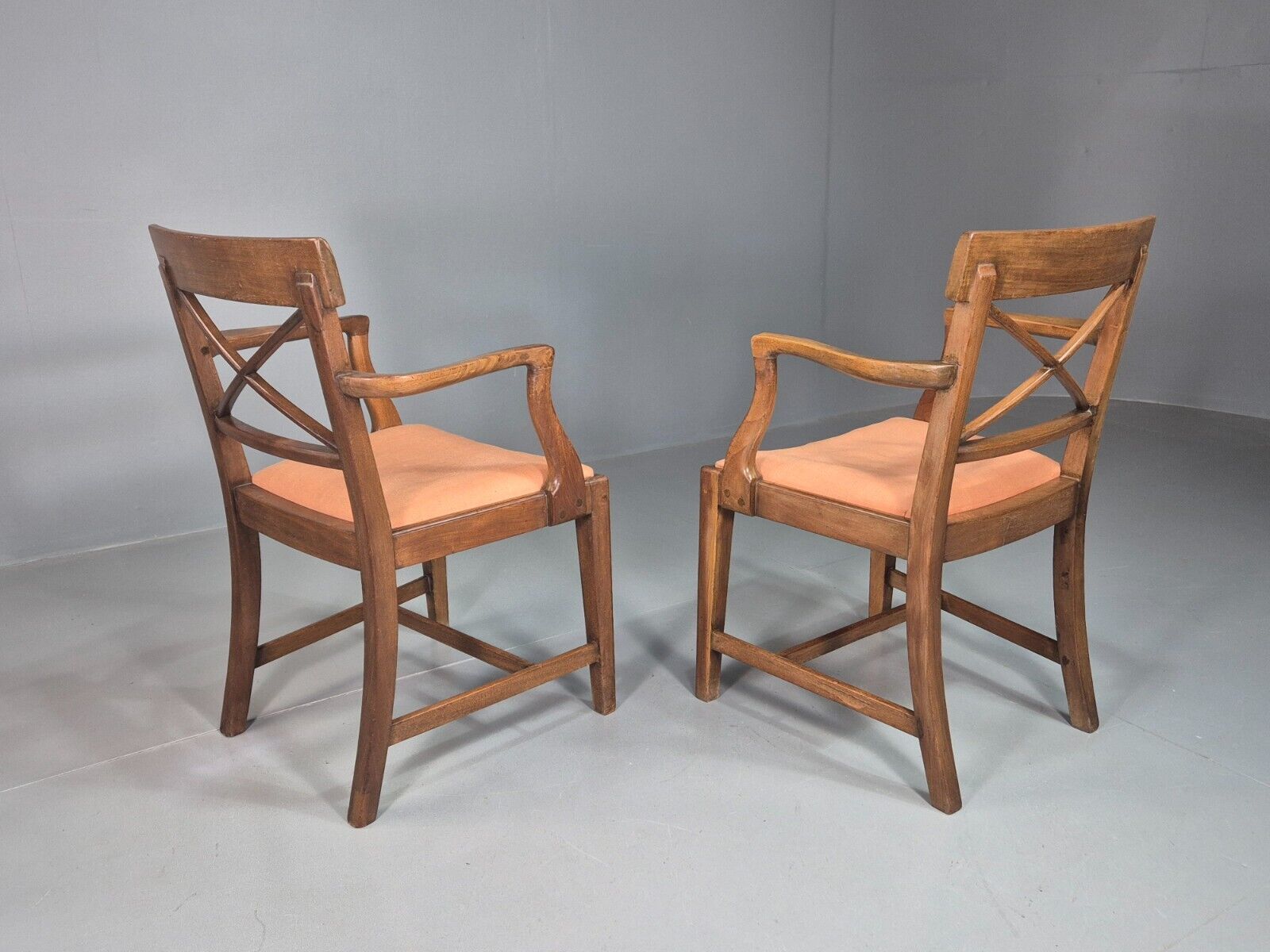 2 Vintage Desk Chairs Beech Frame Early Twentieth Century EB7823 VDIN - UKDK FURNITURE