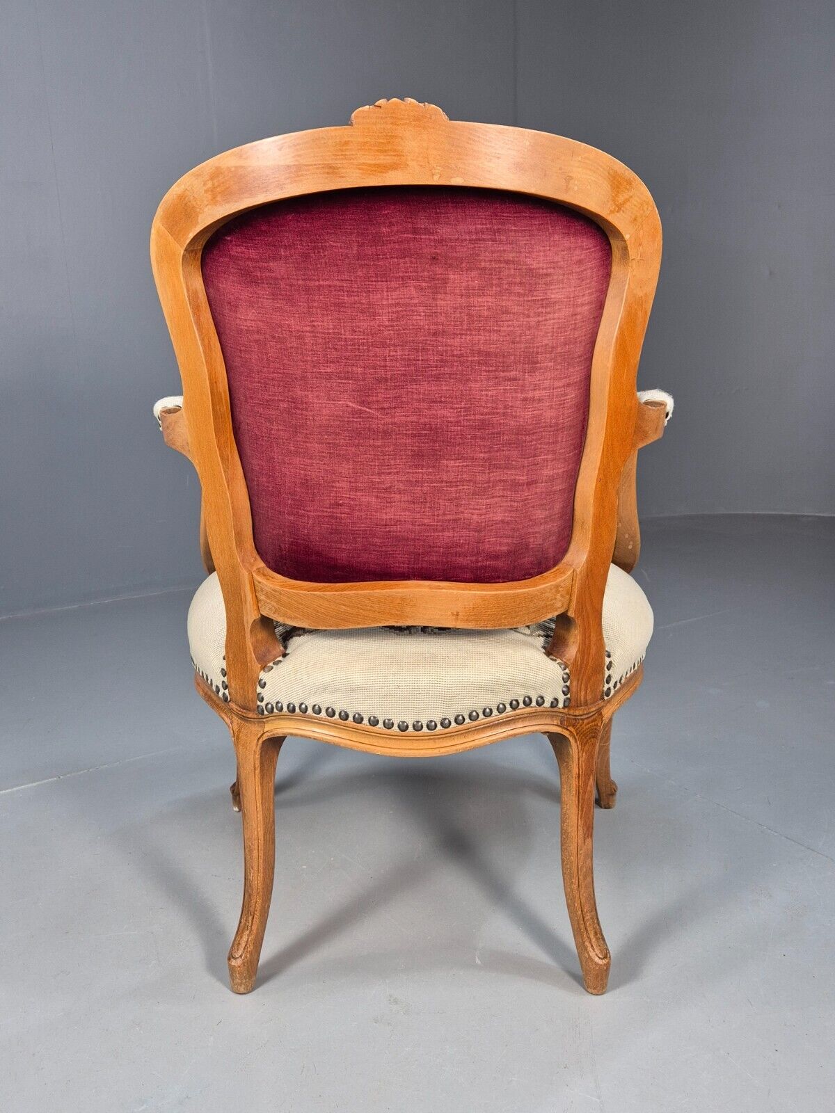 Vintage Danish Fauteuil Chair Embroidery French Antique Style 1963 EB8082 VCAR - UKDK FURNITURE