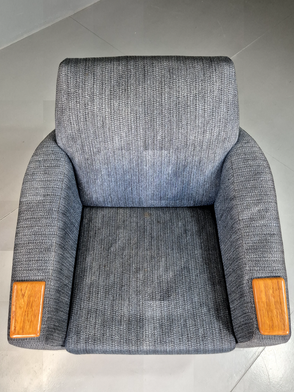 Vintage Swedish Lounge Chair Blue Wool Teak Paws 1960s Retro MCM EB7510 MNOR - UKDK FURNITURE