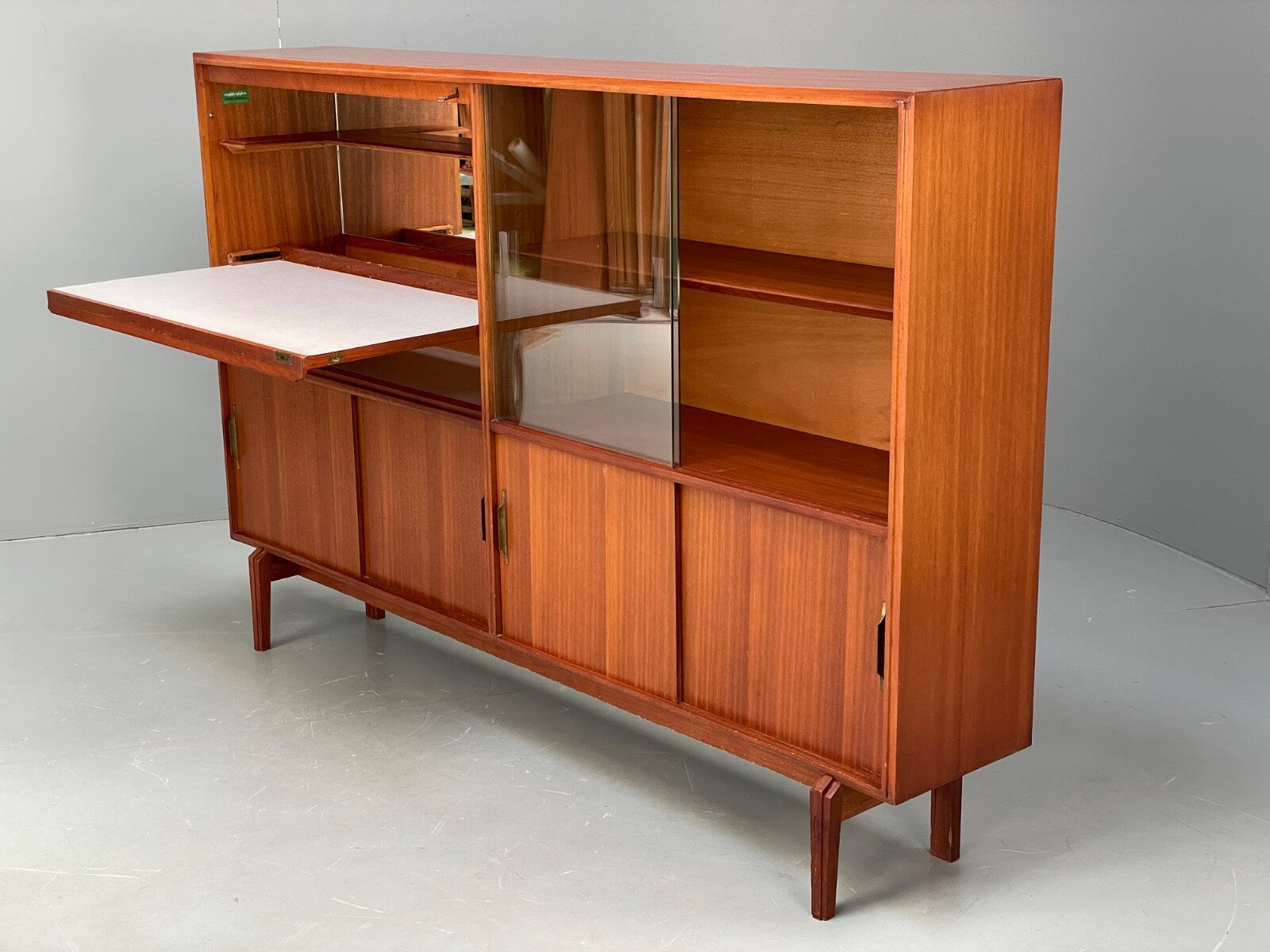 Vintage Teak Wall Unit With Writing Desk Beaver & Tapley 1960s EB9504 MWOO - UKDK FURNITURE