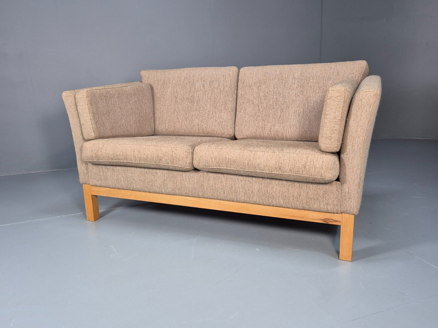 Vintage Danish Mid Century 2 Seat Sofa Beige Wool 1970s EB9668 M2SS - UKDK FURNITURE