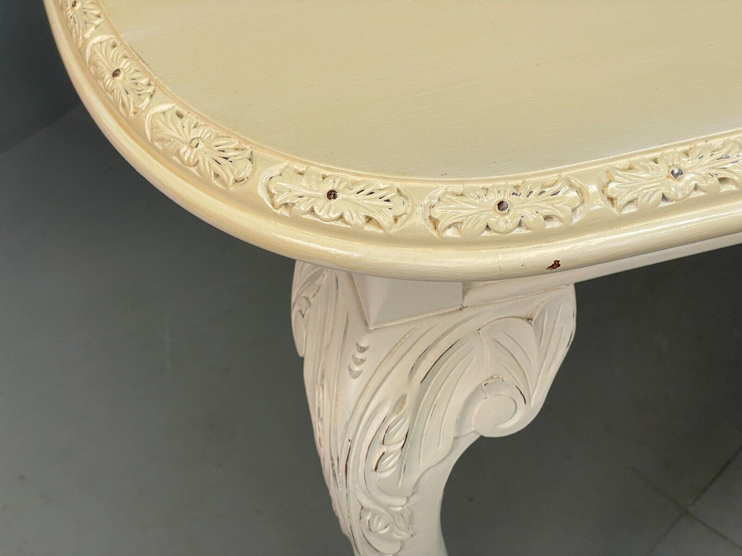Antique Extending Dining Table Off White Painted Mahogany French EB9127 VWOO - UKDK FURNITURE