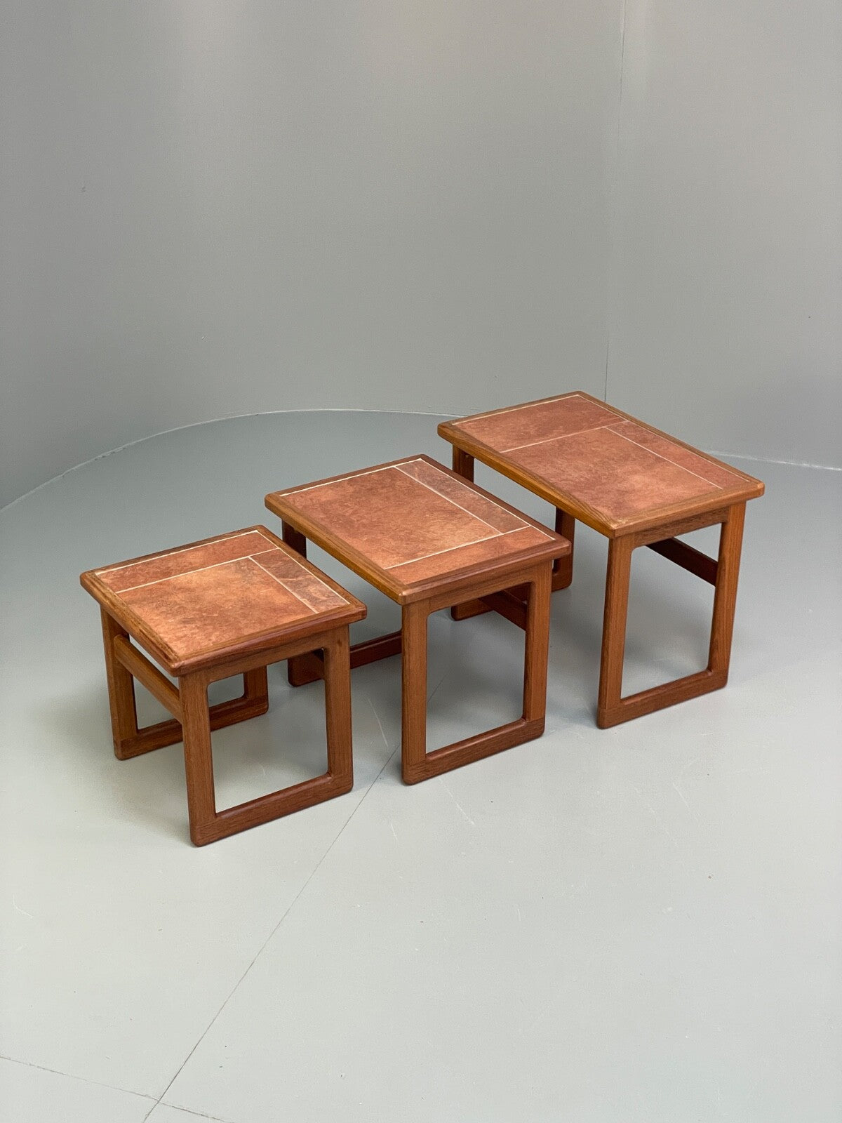 Vintage Teak Nesting Tables Tile Topped 1970s Retro Design EB9757 MWOO - UKDK FURNITURE