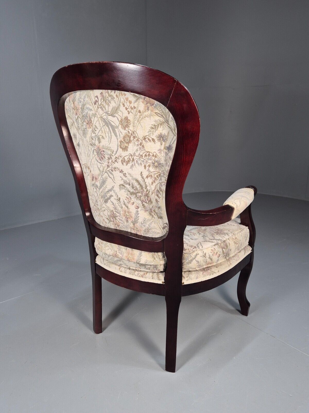 Vintrage Danish Lounge Chair Floral Cotton Antique French Style EB8927 VCLO - UKDK FURNITURE